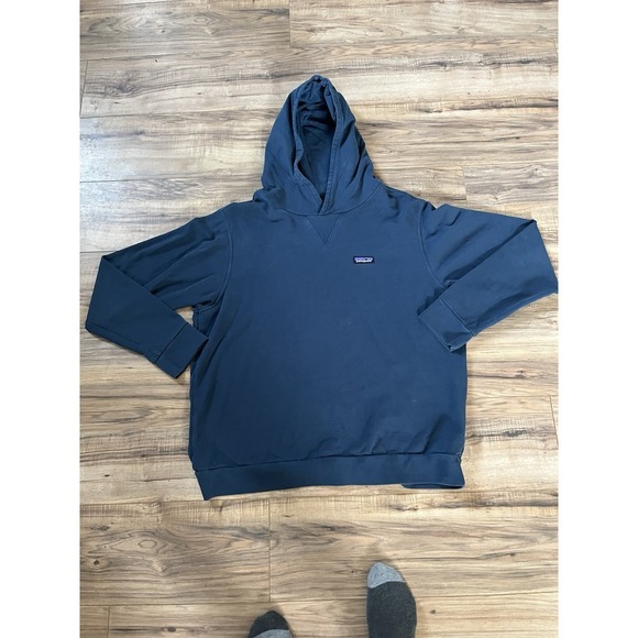 Vintage Patagonia Hoodie Men XL Organic Cotton Blue Pullover Optimism Graphic - Picture 1 of 4